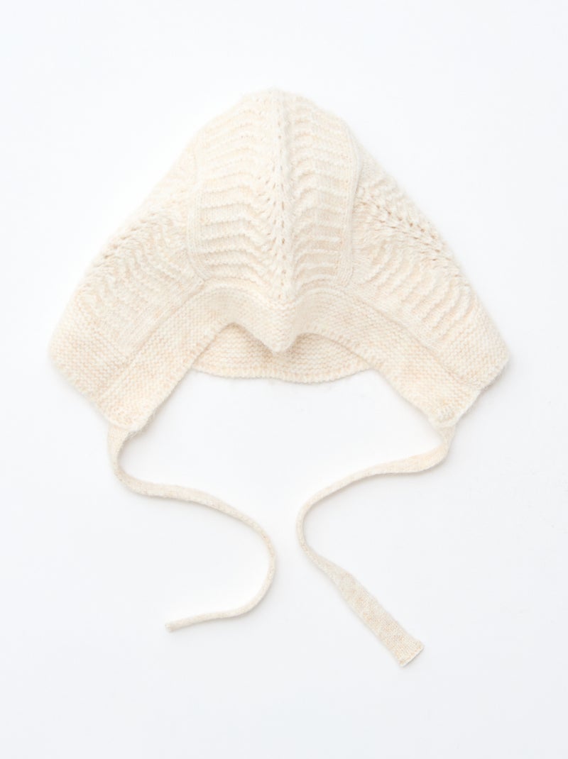 Bonnet en maille fantaisie Beige - Kiabi