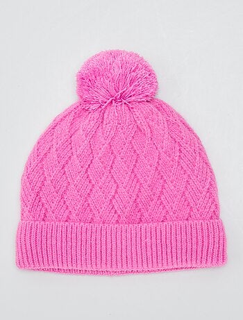 Bonnet avec pompon Rose poudré - Achetez en ligne