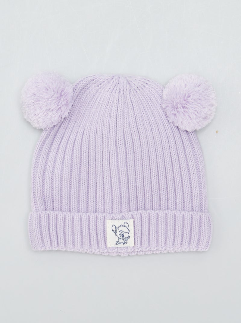 Bonnet en maille jersey 'Bambi' lilas - Kiabi