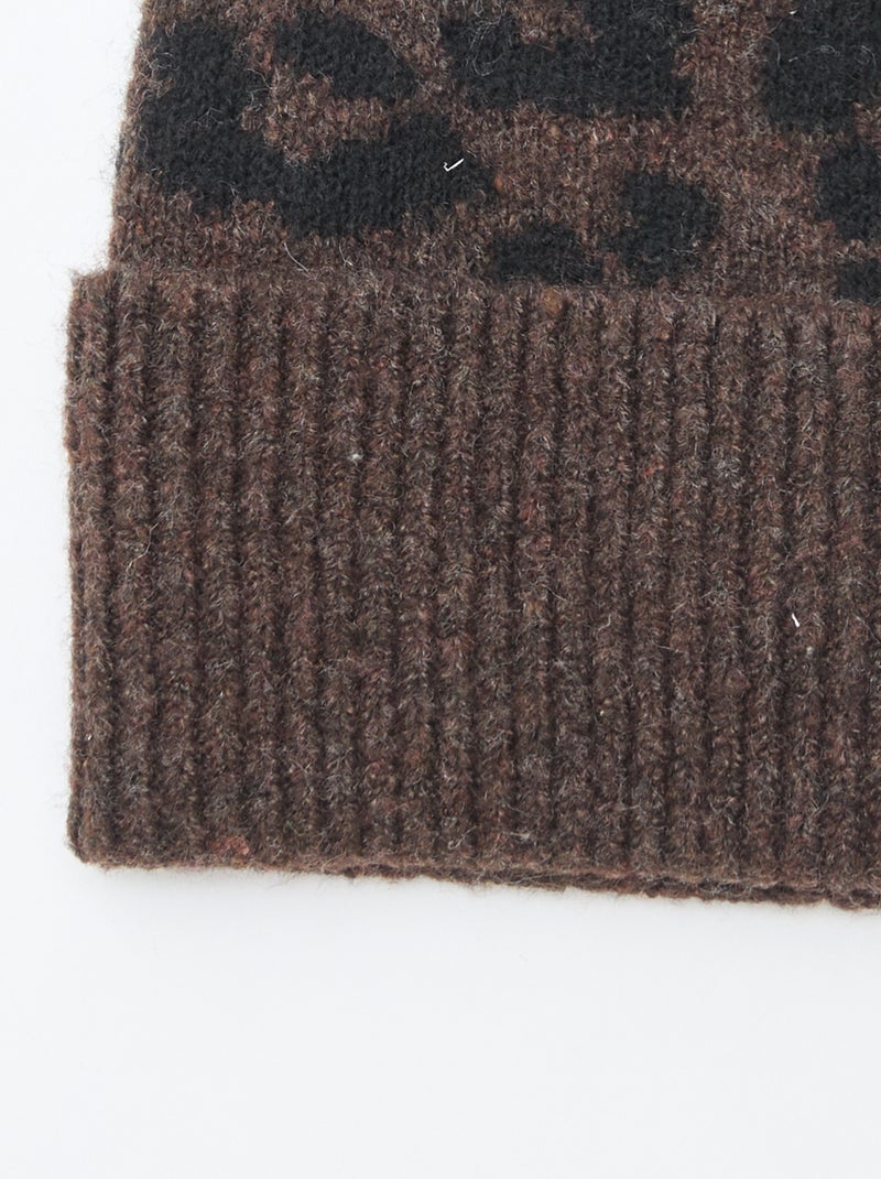 Bonnet en maille Marron - Kiabi