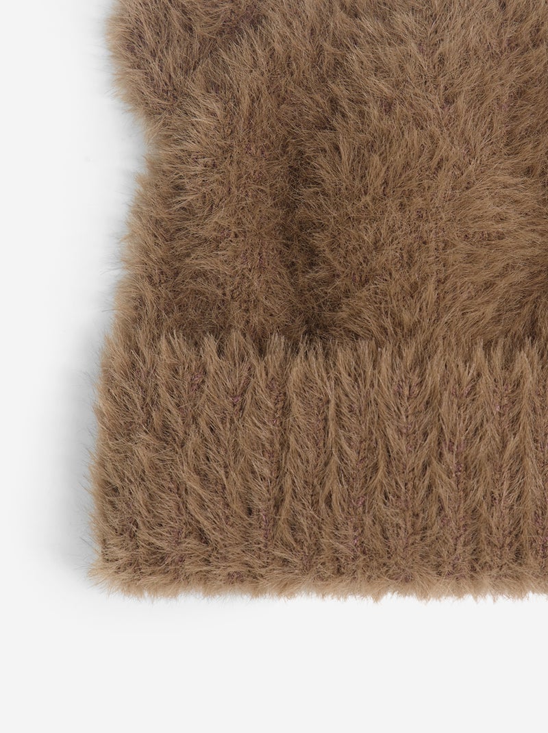 Bonnet en matière douce forme ourson Marron - Kiabi