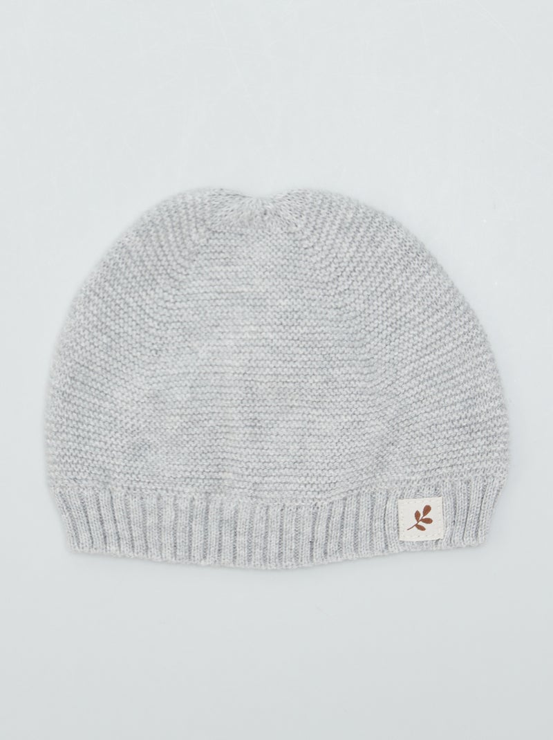 Bonnet en point mousse Gris - Kiabi