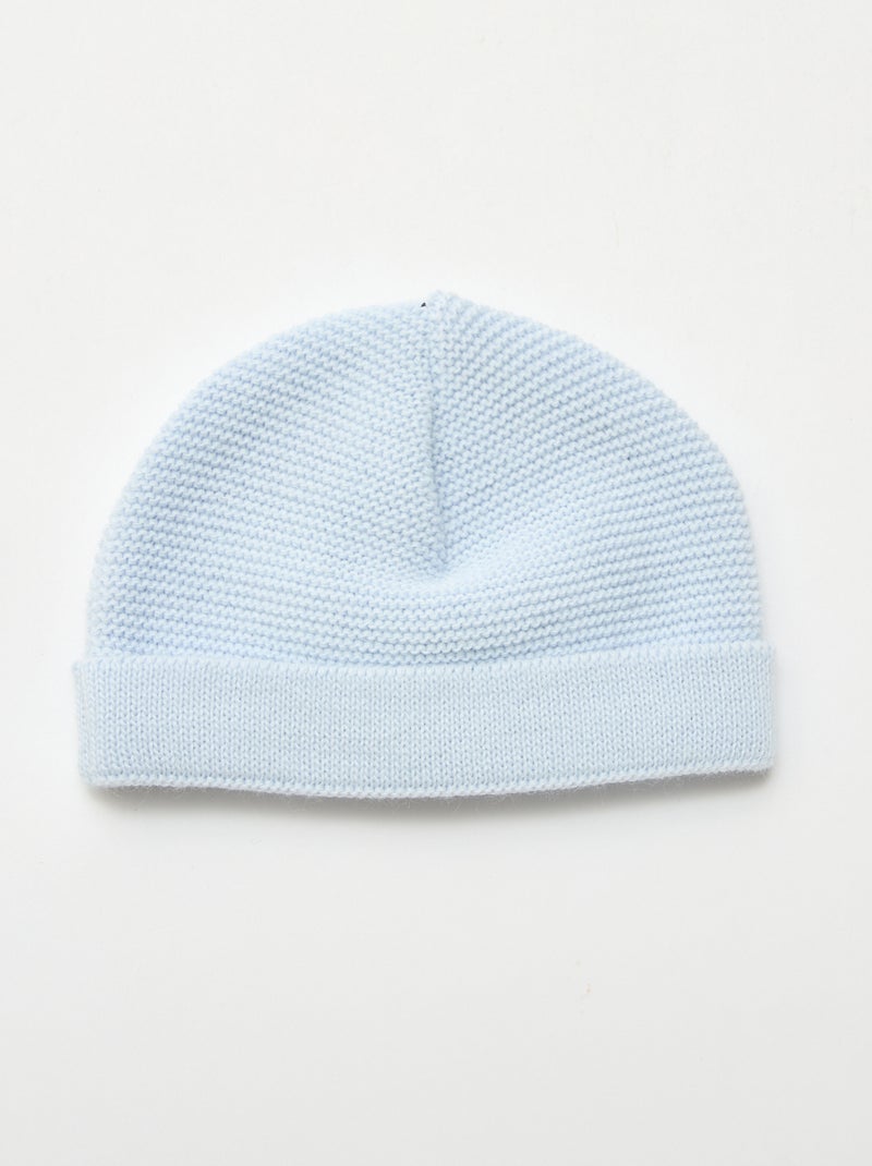 Bonnet en tricot 'La manufacture de Layette' Bleu - Kiabi