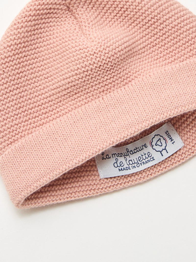 Bonnet en tricot 'La manufacture de Layette' Rose - Kiabi