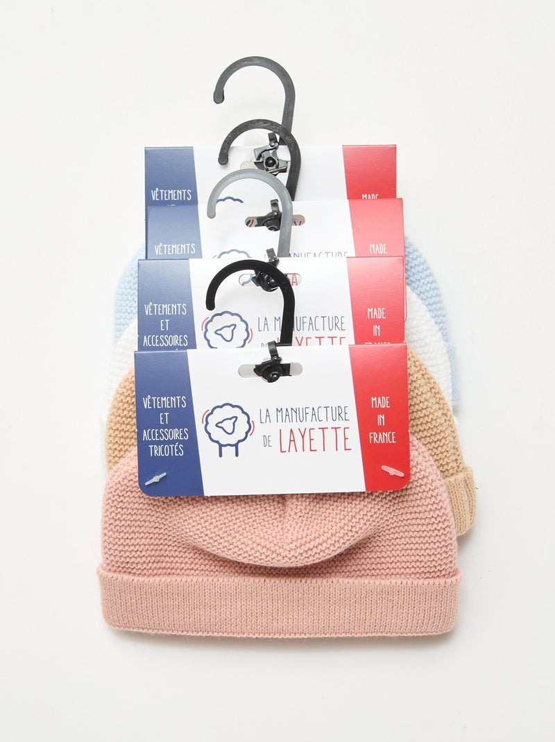 Bonnet en tricot 'La manufacture de Layette' Rose - Kiabi