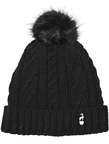 Bonnet femme pompon black aulp