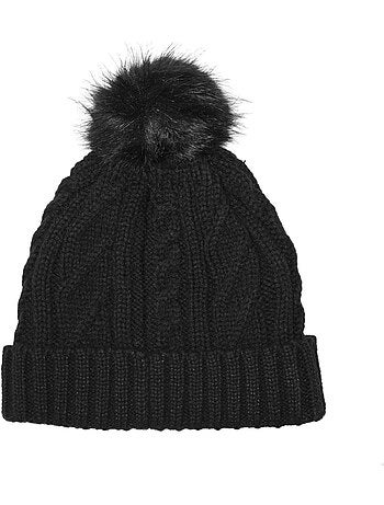 Bonnet femme pompon black aulp