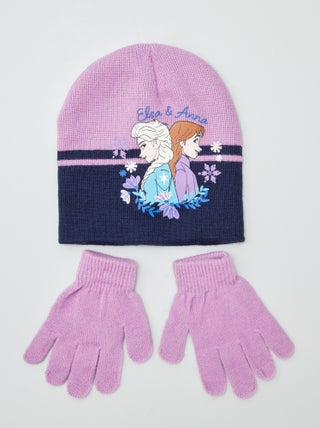 Bonnet + gants 'La Reine des Neiges' - 2 pièces