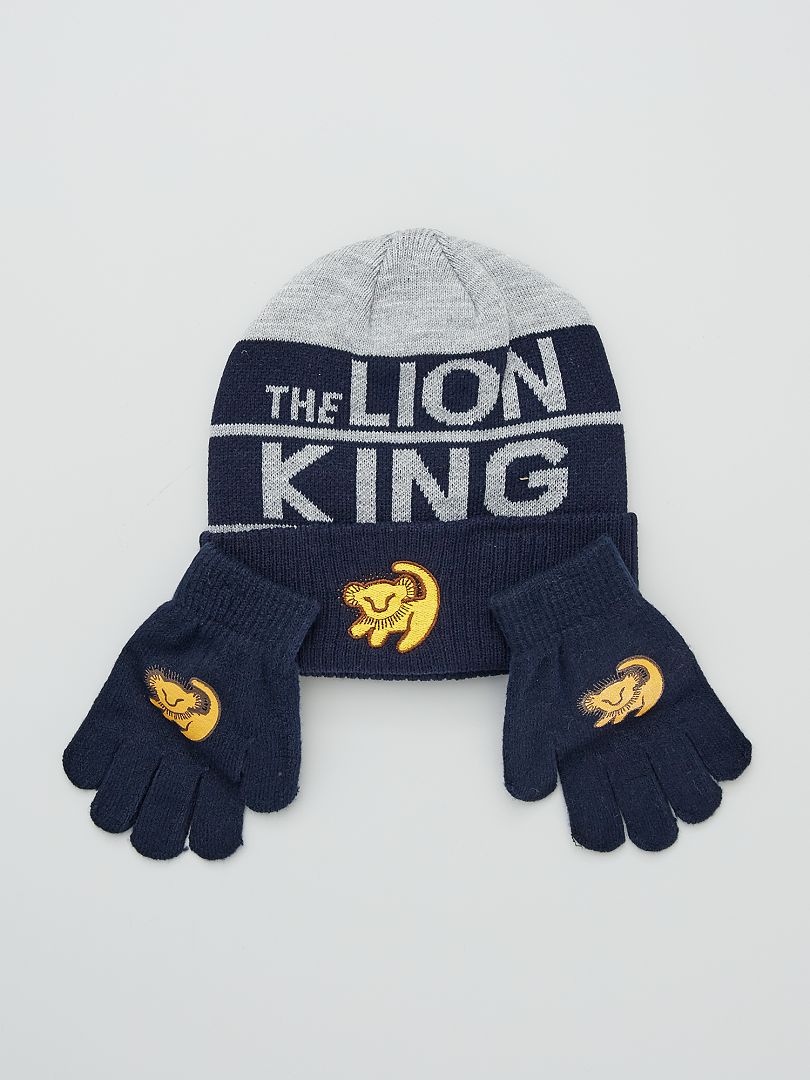 Bonnet + gants 'Le roi lion' BLEU - Kiabi