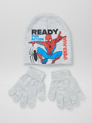 Bonnet + gants 'Spiderman' - 2 pièces