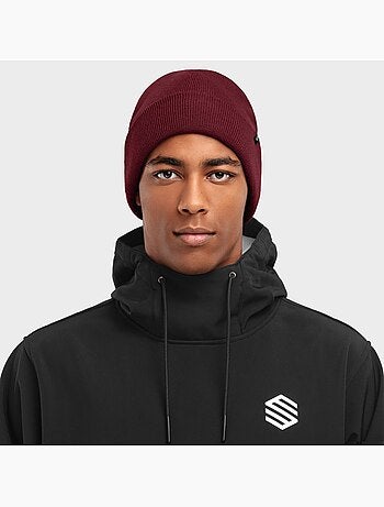 Bonnet hiver sports d'hiver homme et femme snowflake maroon