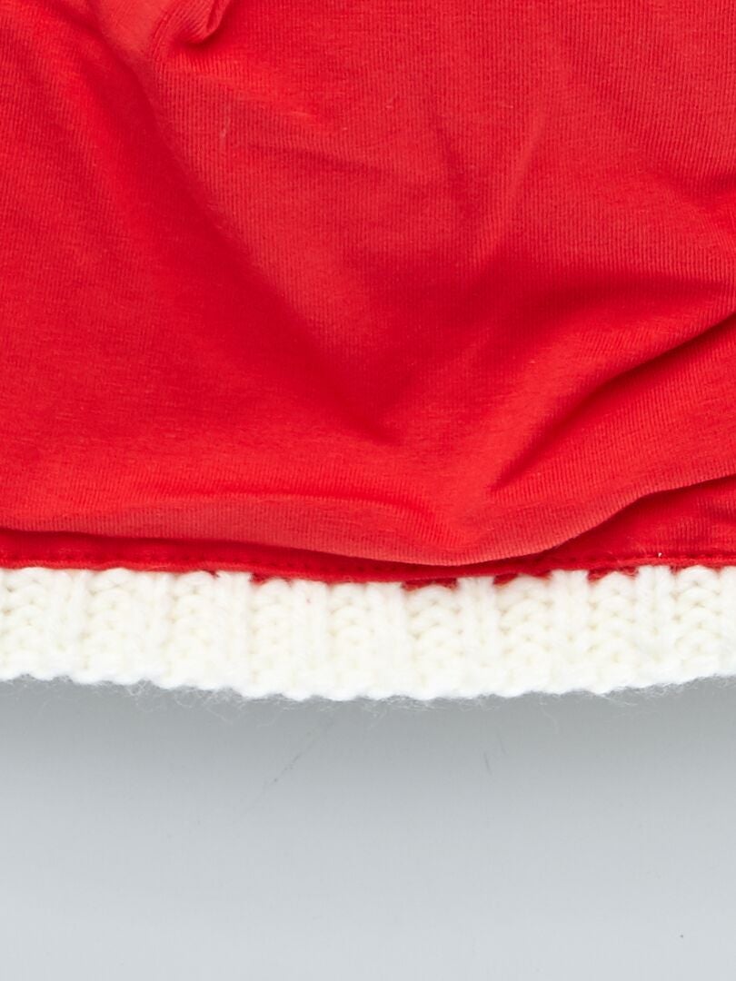 Bonnet Père Noel avec pompon Rouge Kiabi 7 00