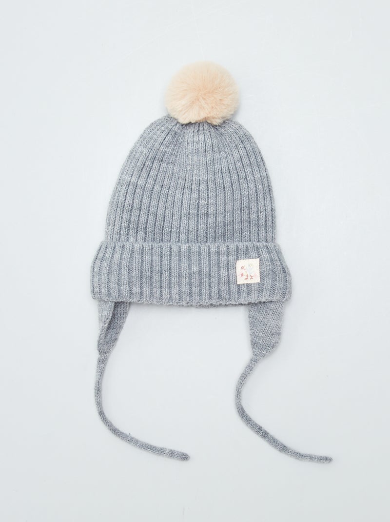 Bonnet péruvien avec doublure effet moutonné MEDIUM_GRE - Kiabi