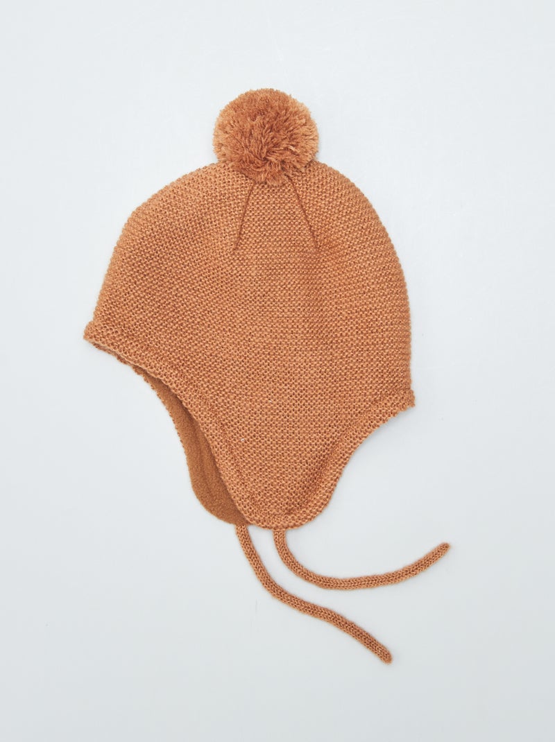 Bonnet péruvien en tricot Marron - Kiabi