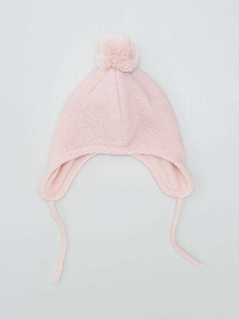 Bonnet L.A. Hearts Basic Rose Clair - Côtelé, Acrylique, Taille Unique, Neuf