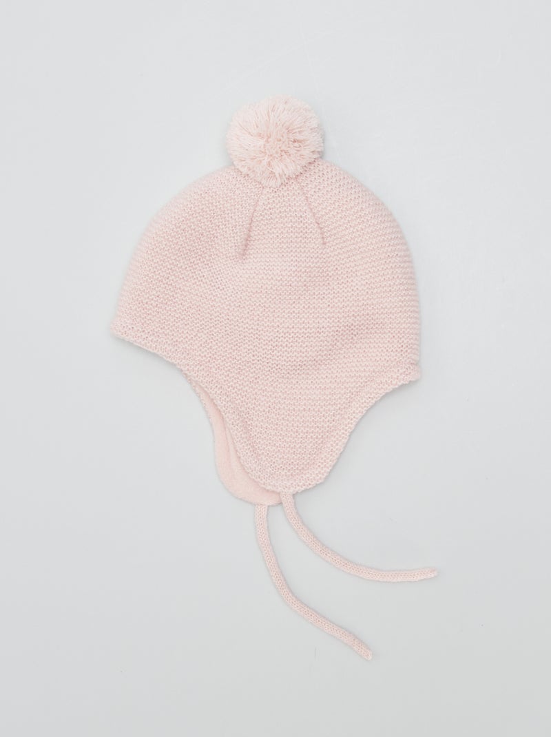 Bonnet péruvien en tricot Rose - Kiabi