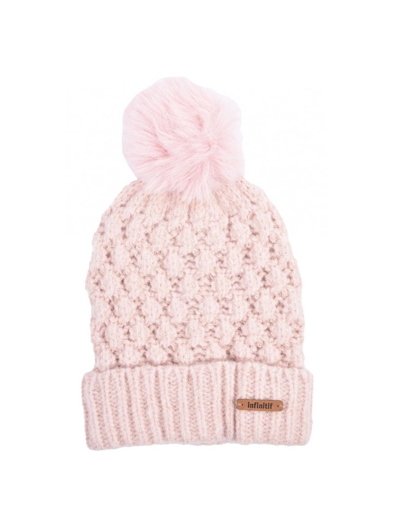Bonnet Pompon INFINITF Femme Rose - Kiabi
