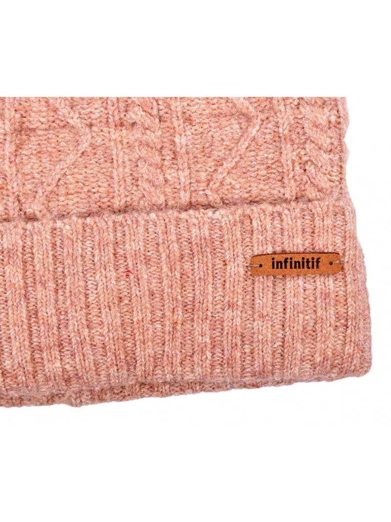 Bonnet Pompon INFINITF Femme Rose - Kiabi