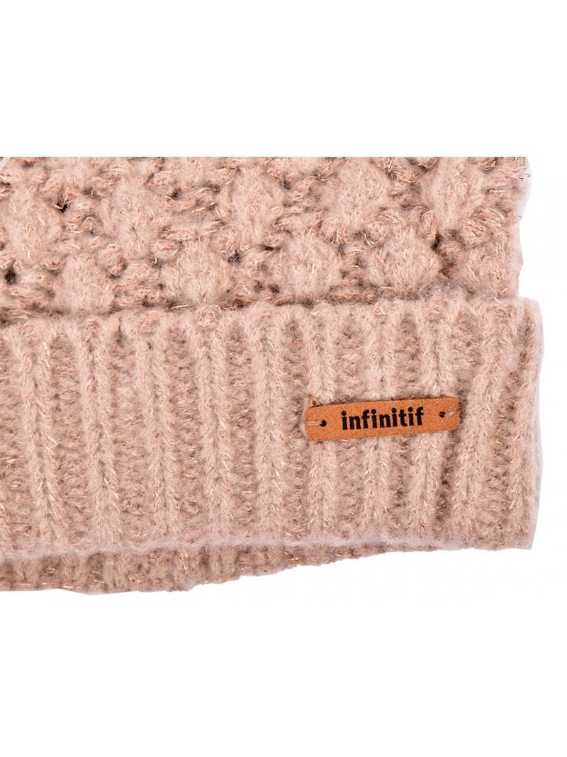 Bonnet Pompon INFINITF Femme Taupe - Kiabi