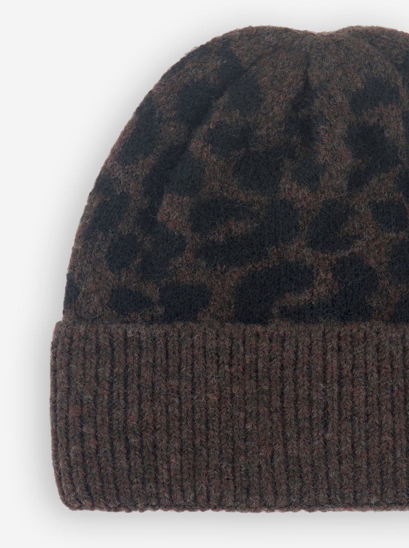 Bonnet uni avec revers Marron - Kiabi