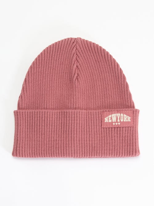 Bonnet uni avec revers - Kiabi