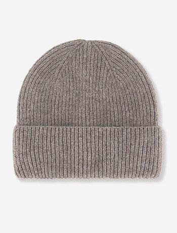 Bonnet uni en maille côtelée
