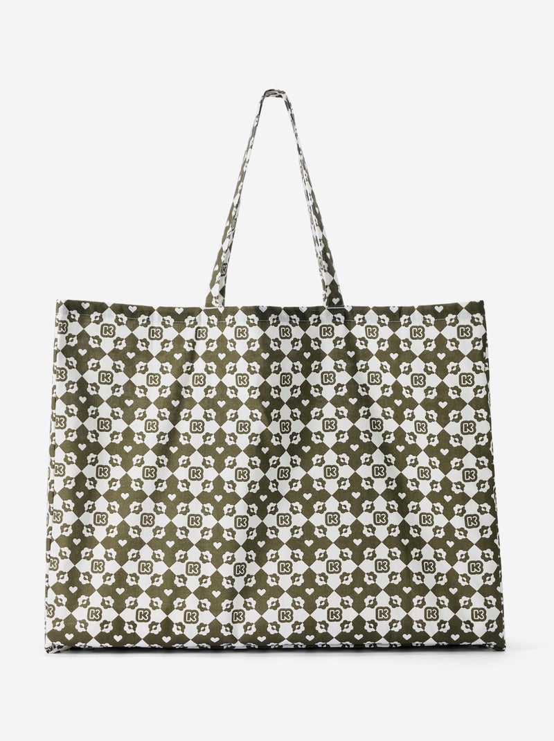 Boodschappentas type totebag XXL-formaat - Kiabi Kaki - Kiabi