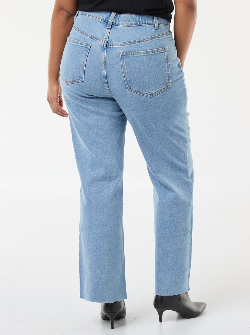 Bootcut-jeans met raw-cut afwerking Blauw - Kiabi