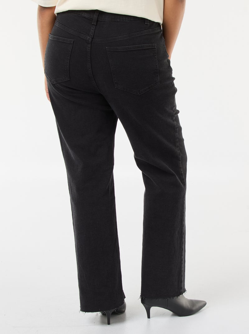Bootcut-jeans met raw-cut afwerking Zwart - Kiabi