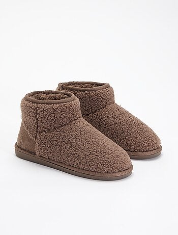 Bootpantoffels met schapenvachteffect