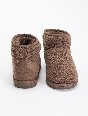 Bootpantoffels met schapenvachteffect
