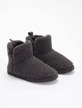 Bootpantoffels met schapenvachteffect