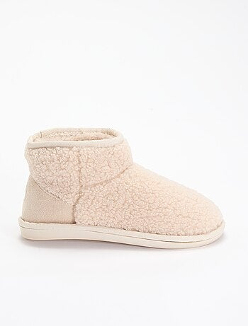 Bootpantoffels met schapenvachteffect