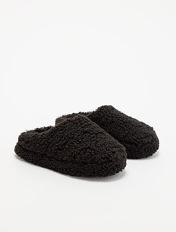 Bootpantoffels met schapenvachteffect