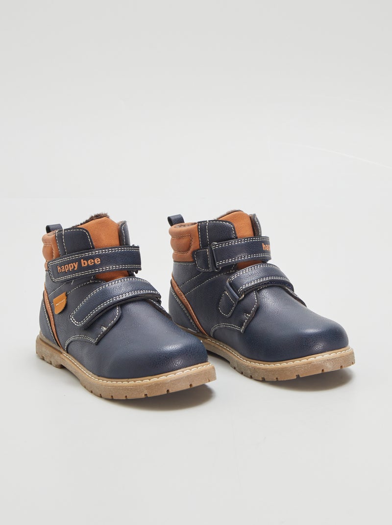 Boots à double scratchs Bleu - Kiabi