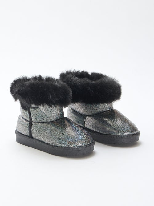 Boots brillantes fourrées - Kiabi