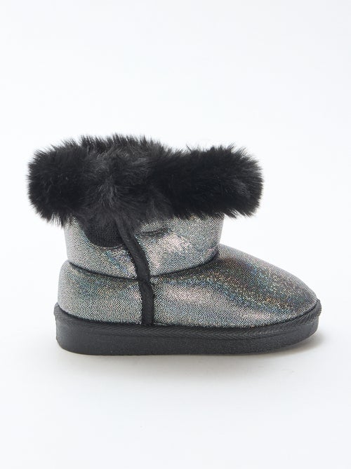 Boots brillantes fourrées - Kiabi