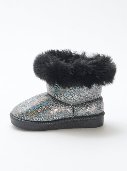 Boots brillantes fourrées - Kiabi