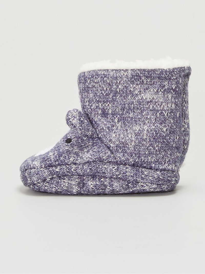 Boots chaussons 'tête d'ours' gris - Kiabi