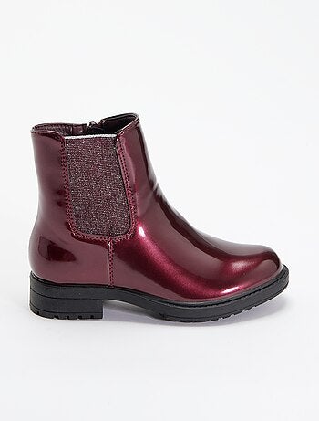 Boots Chelsea en simili avec soufflets pailletés