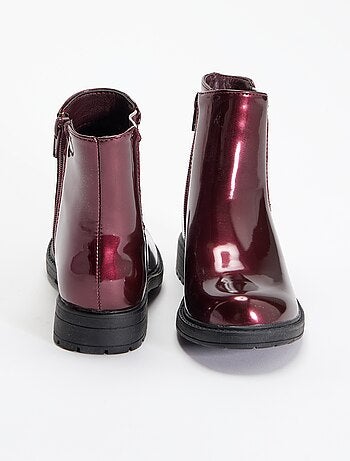 Boots Chelsea en simili avec soufflets pailletés
