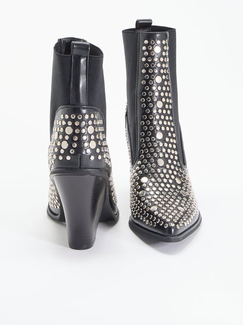 Boots en simili avec clous - Kiabi