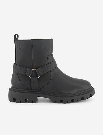 Boots en simili avec sangles fantaisies