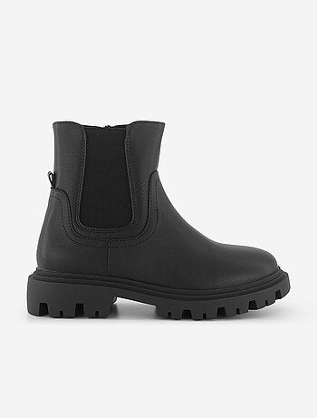 Boots en simili avec semelle crantée