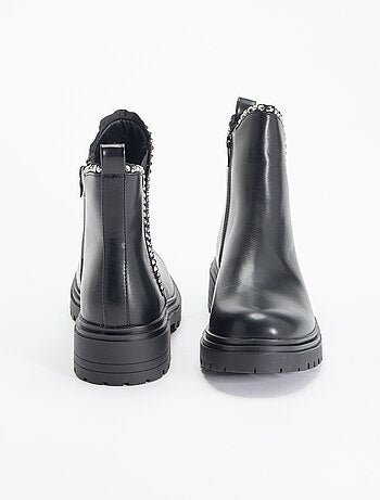 Boots en simili avec strass
