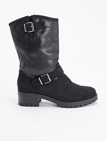 Boots en simili et suédine