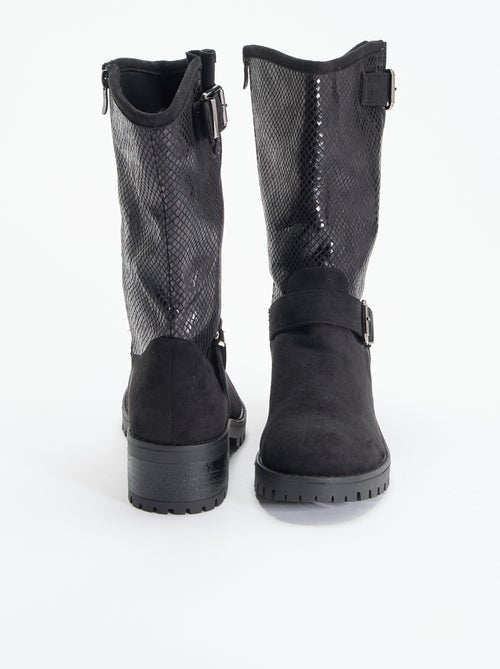 Boots en simili et suédine - Kiabi