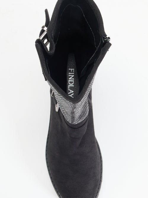Boots en simili et suédine - Kiabi