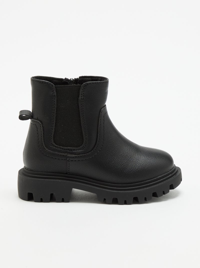 Boots en simili Noir - Kiabi