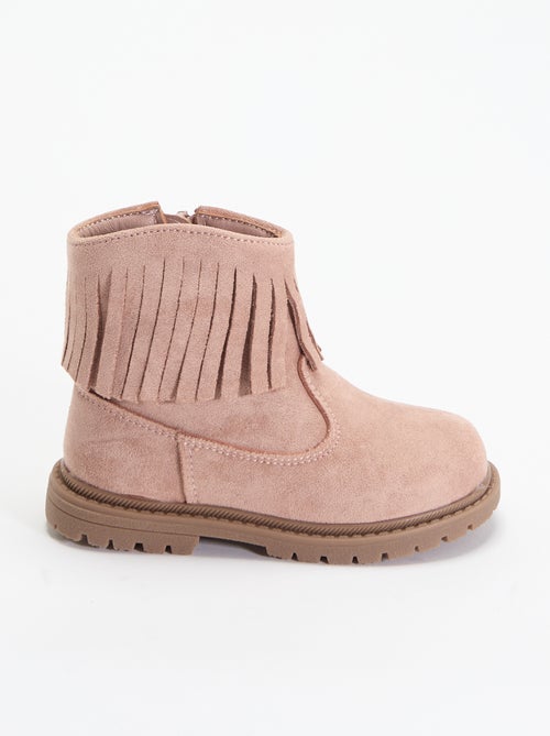 Boots en suédine avec franges - Kiabi
